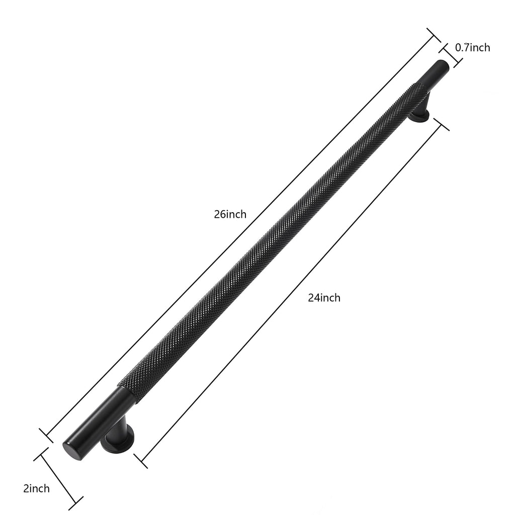 24 Inch(610mm) Soild Knurled Appliance Pulls Matte Black Cabinet Pulls Drawer Pulls Kitchen Hardware Kitchen