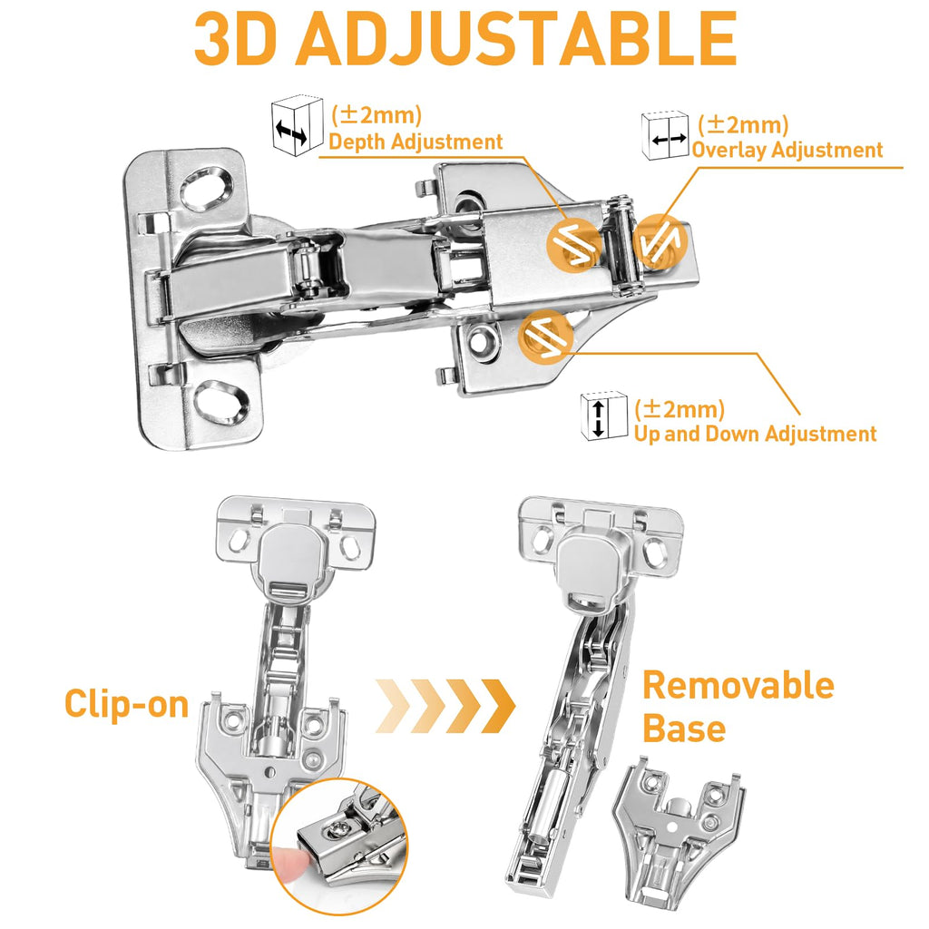 175 Degree Hinge Face Frame Cabinet Doors Hinges, Universal 45/48mm