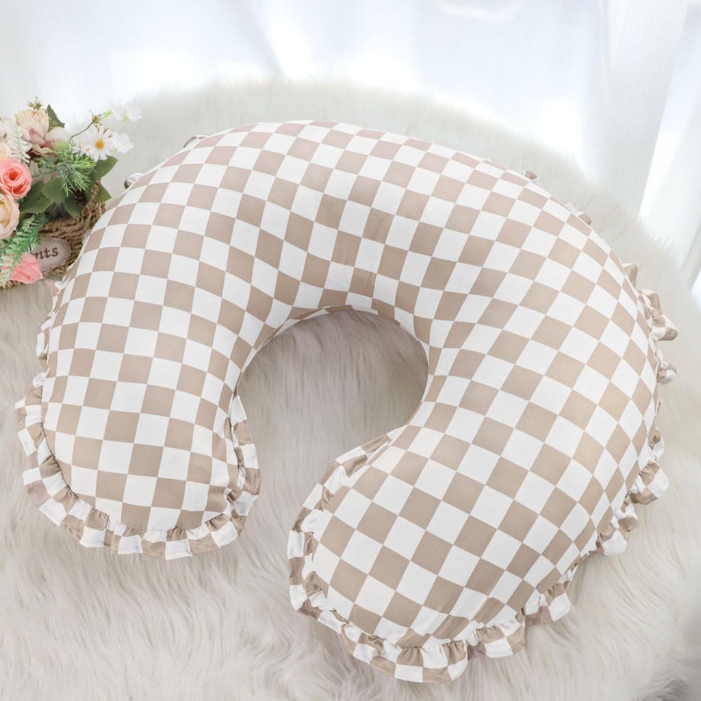 Nursing Pillow Cover, Removable Ruffled Pillowcase for Breastfeeding Pillows, Ultra Soft Comfortable Slipcover for