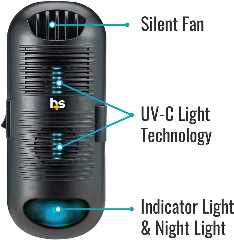 Air Purifier and Air Sanitizer with UVC Ultraviolet Light That Cleans up to 300 Square Feet Pluggabl