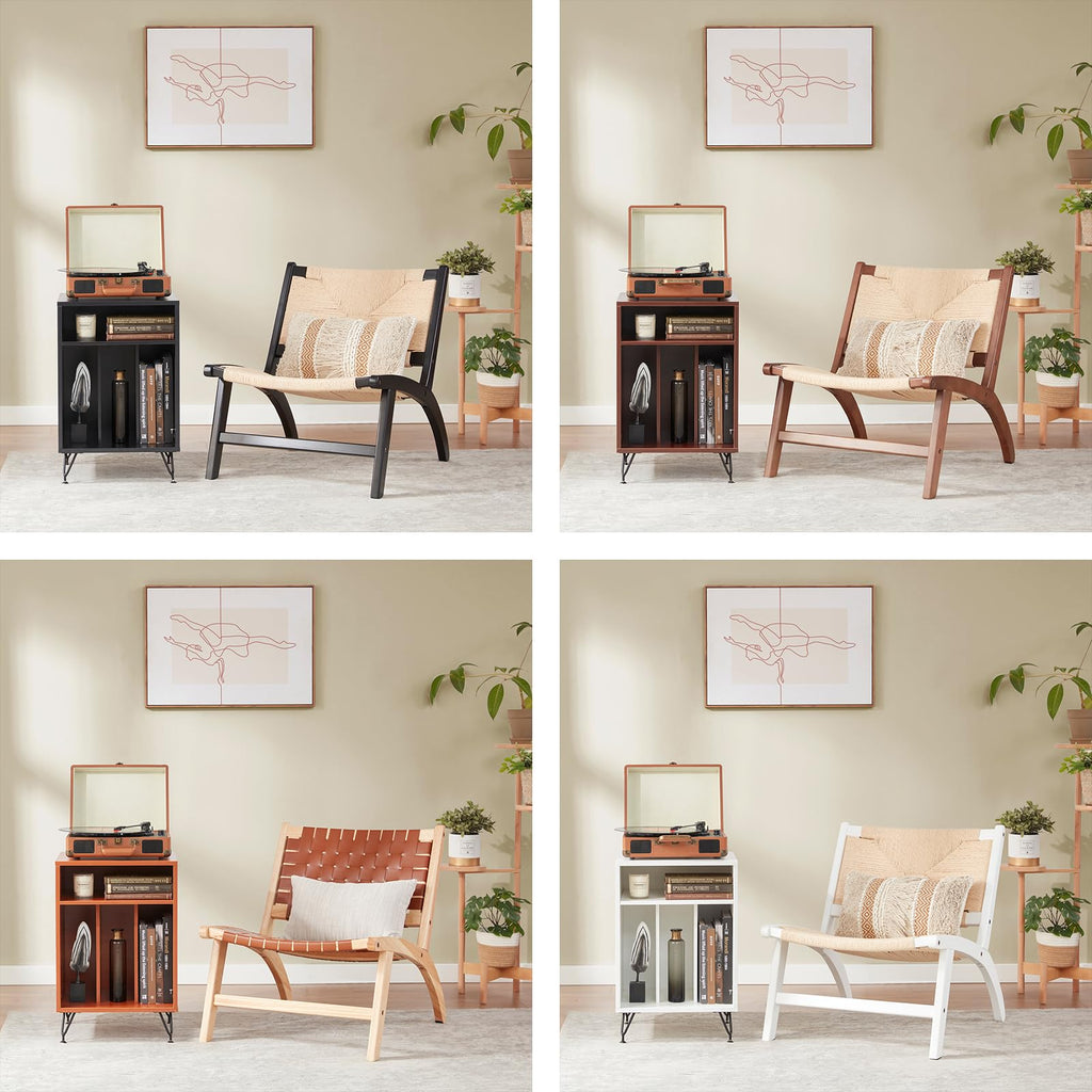 Modern Boho Accent Chairs, Mid Century Accent Chair, Side Chair Indoor Scandinavian Cognac Natural Wood Beech Braided