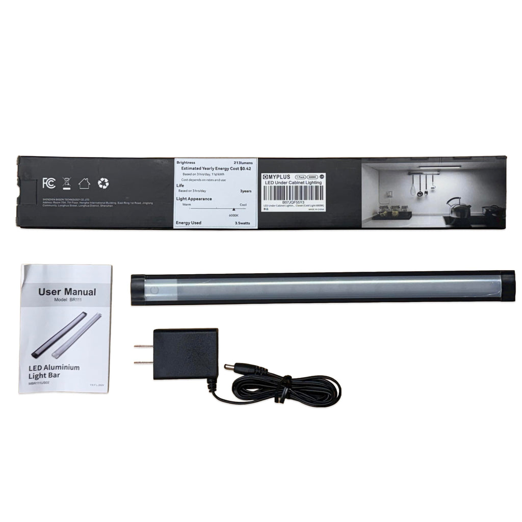 12" Under Cabinet Lights Touch Activated Aluminum Light Bar