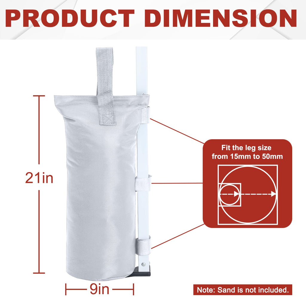 Canopy Weights Set of Sand Bags for Pop up Tent, Weight Bags for Outdoor Gazebo, Trampoline, Pergola, White
