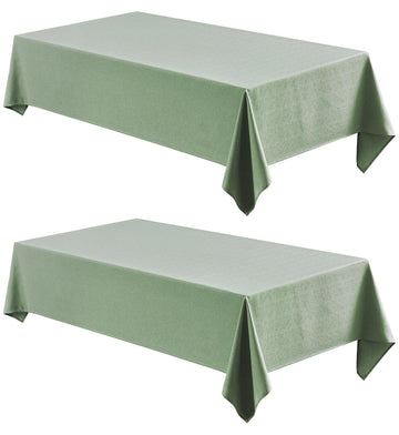 2 Pack Rectangle Tablecloth, 60x104 inch, Water Resistant Wrinkle Free Linen Textured Table Cloth Washable