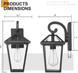 Outdoor Light Fixtures Wall Mount, Waterproof Exterior Wall Lanterns with Glass, Outside Wall Sconces