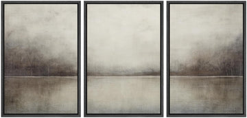 Framed Canvas Print Wall Art Set Abstract Landscape Nature Wilderness Illustration Modern Art Decorative Realism