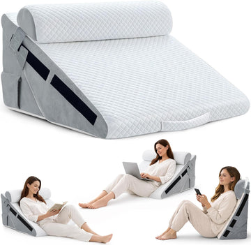 3pcs Adjustable Wedge Pillow Set for After Surgery, Orthopedic Pillow for Acid Reflux, Snoring & Sleeping Problems