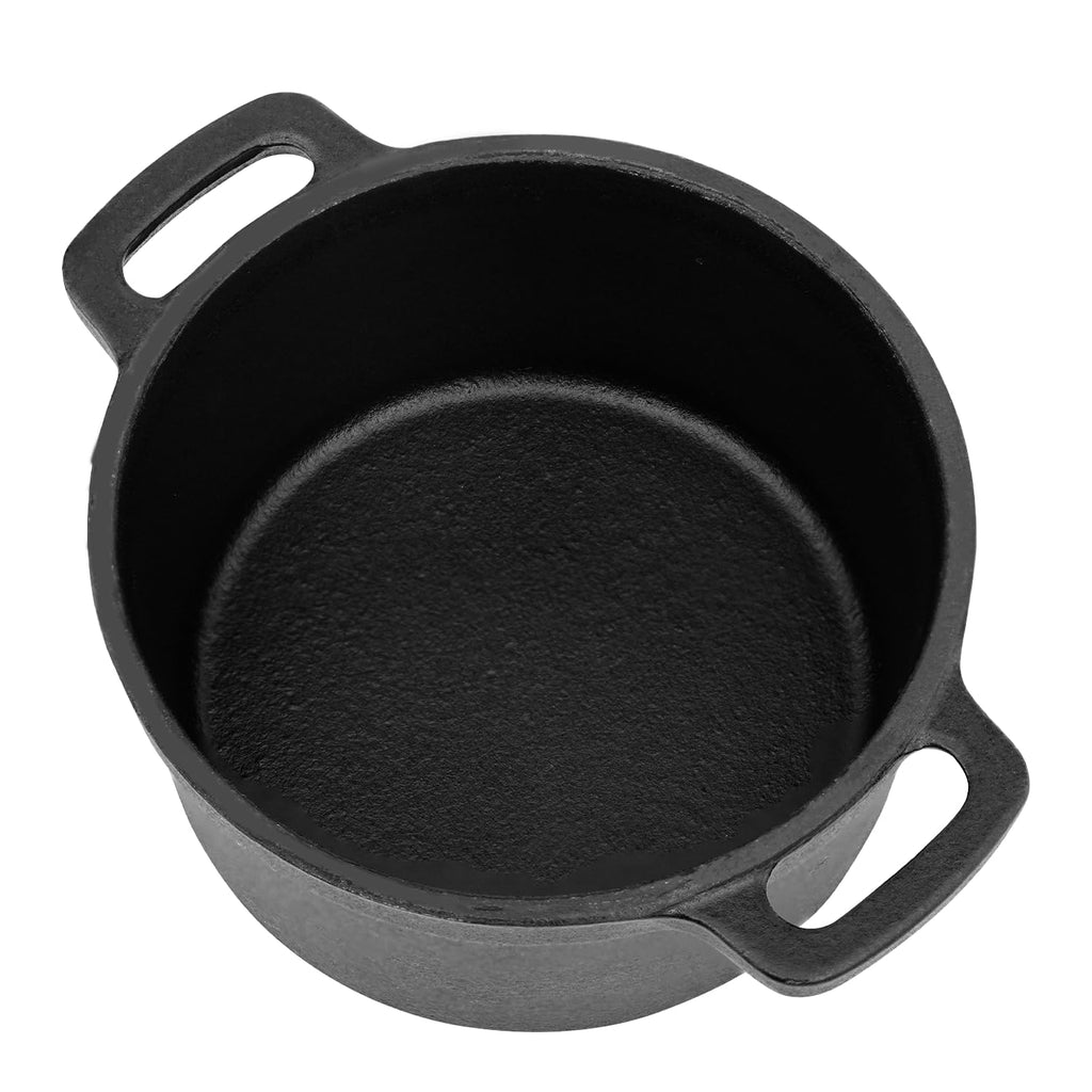 Mini Cocotte 16 oz Pre-Seasoned Mini Dutch Oven 0.5 qt. Cast Iron Garlic Roaster for Oven Garlic Confit Pot Ramekins