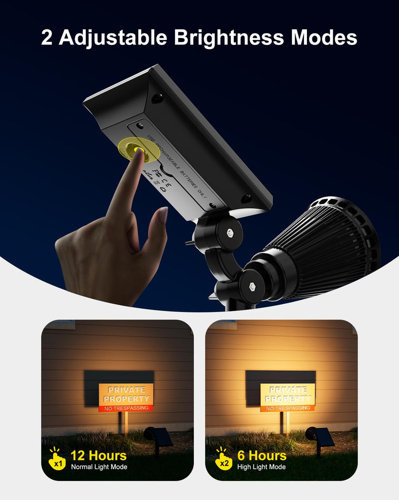 6 Pack Solar Spot Lights Outdoor Warm White LED Waterproof Landscape