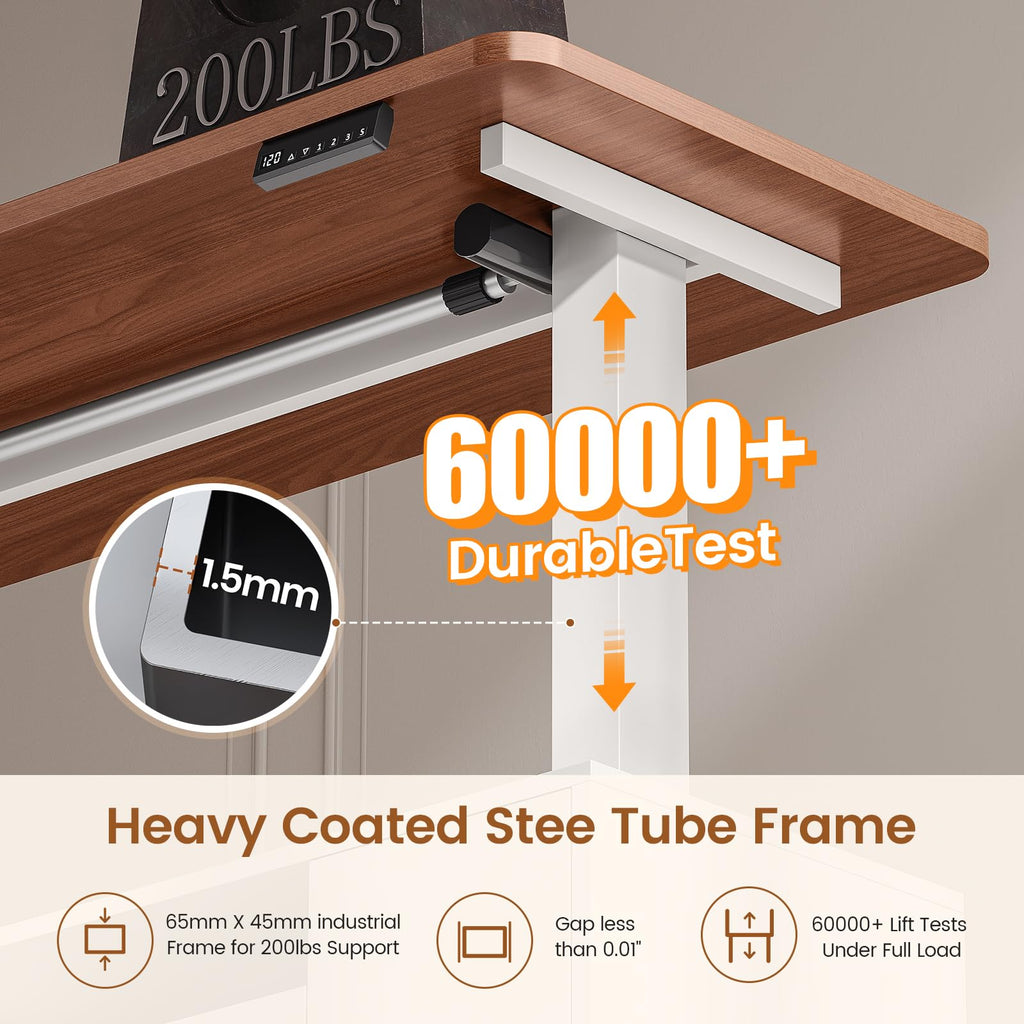 Modern L Shaped Executive Electric Standing Desk with 4 Drawers