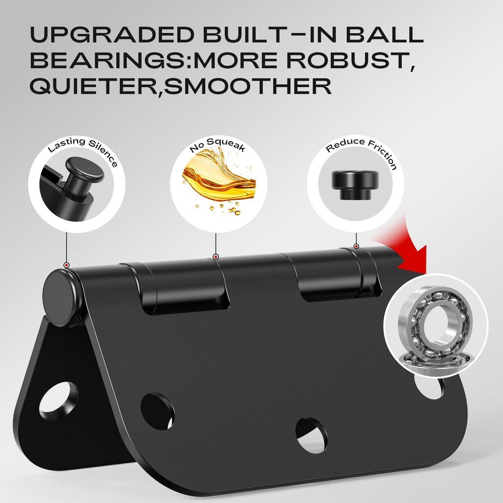 3 Pack Matte Black Door Hinges 3.5 Inch with 5/8" Radius Ball Bearing