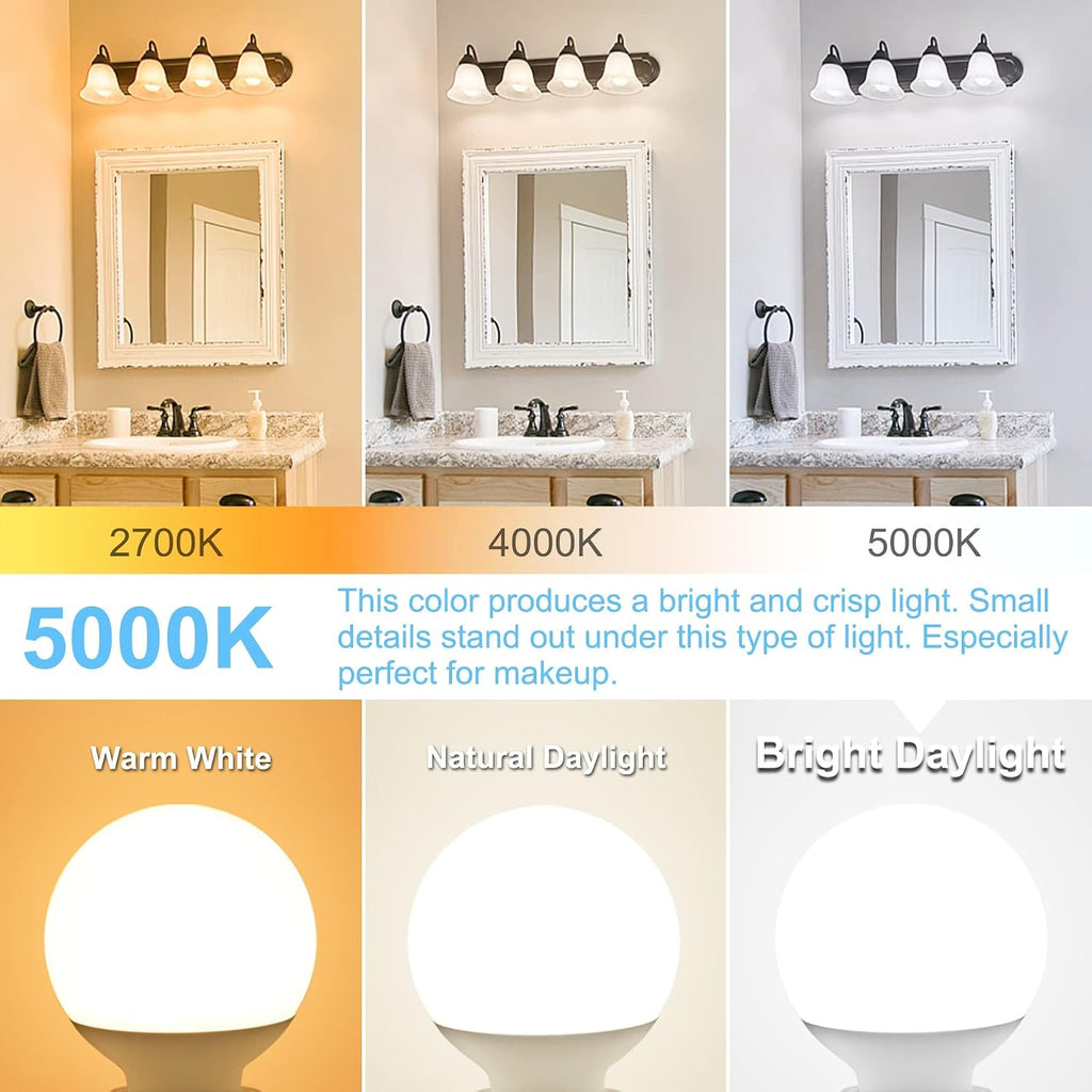 12 Pack LED Globe Light Bulbs 5000K Daylight E26 Base 60W Equivalent