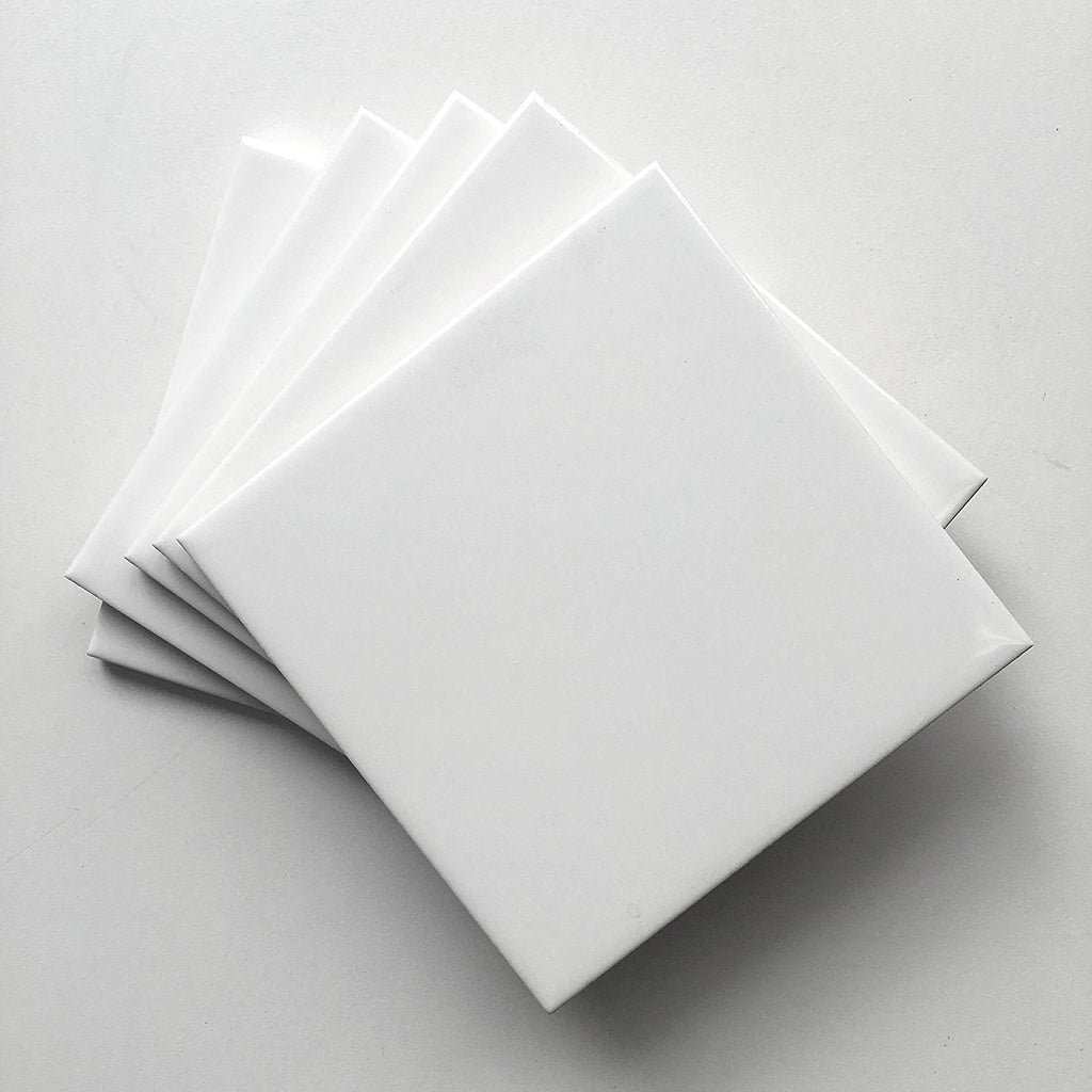 4x4 White Glossy Finish Ceramic Subway Tile Shower Walls Backsplashes (10SF Full Box 80PCS)