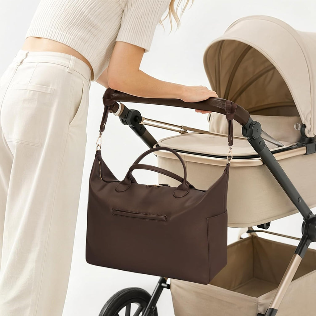Diaper Bag Tote Convertible Vegan Leather Diaper Tote Backpack Diaper Mommy Bags Hospital Bag Work Totes