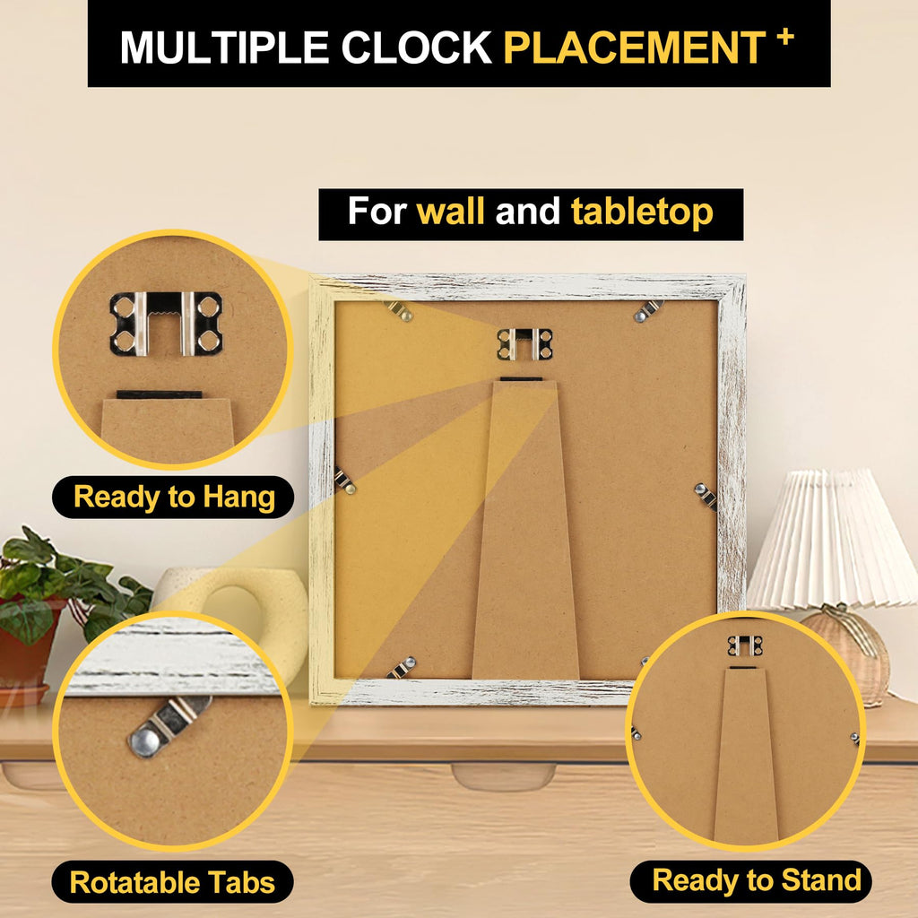 11x11 Picture Frames with 8x8 Mat Set of 2, Distressed White