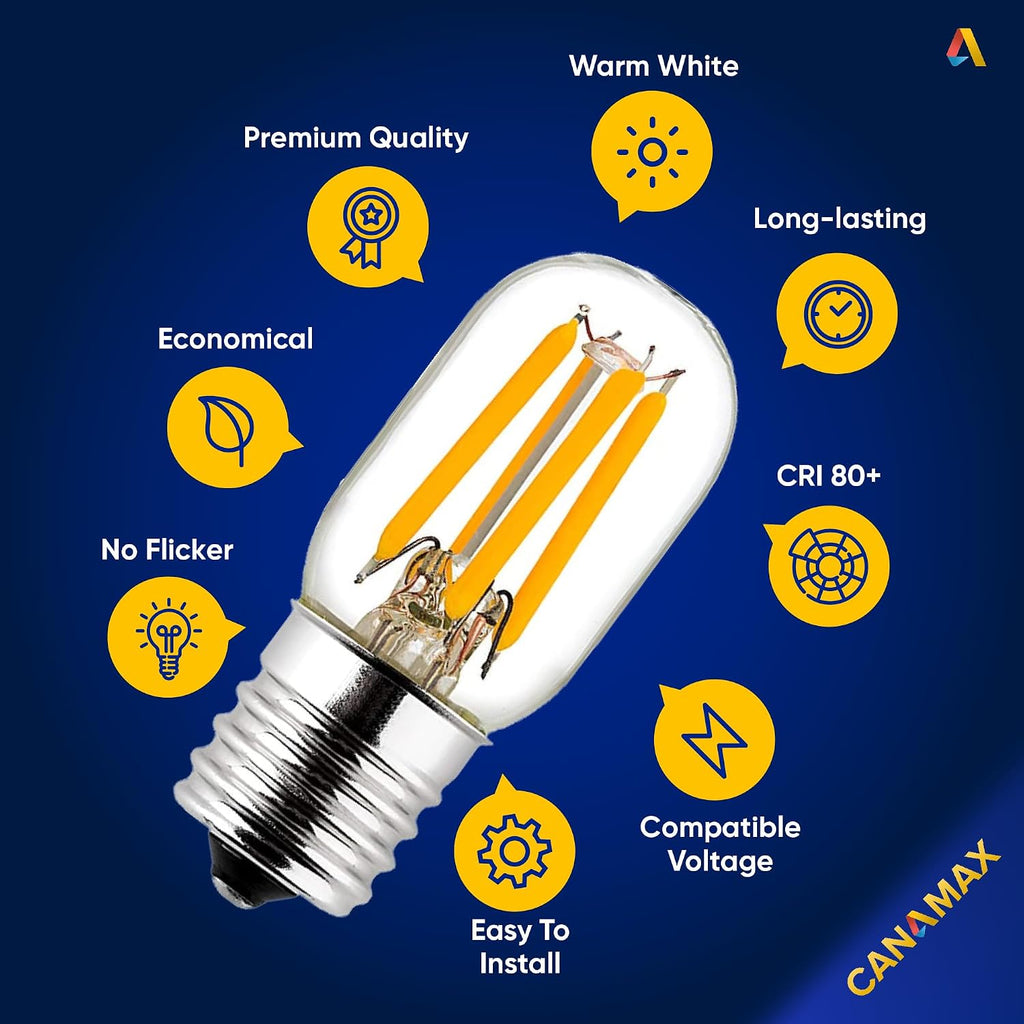T7 E17 LED Bulb 2W 120V (25W Equivalent), 3-Pack