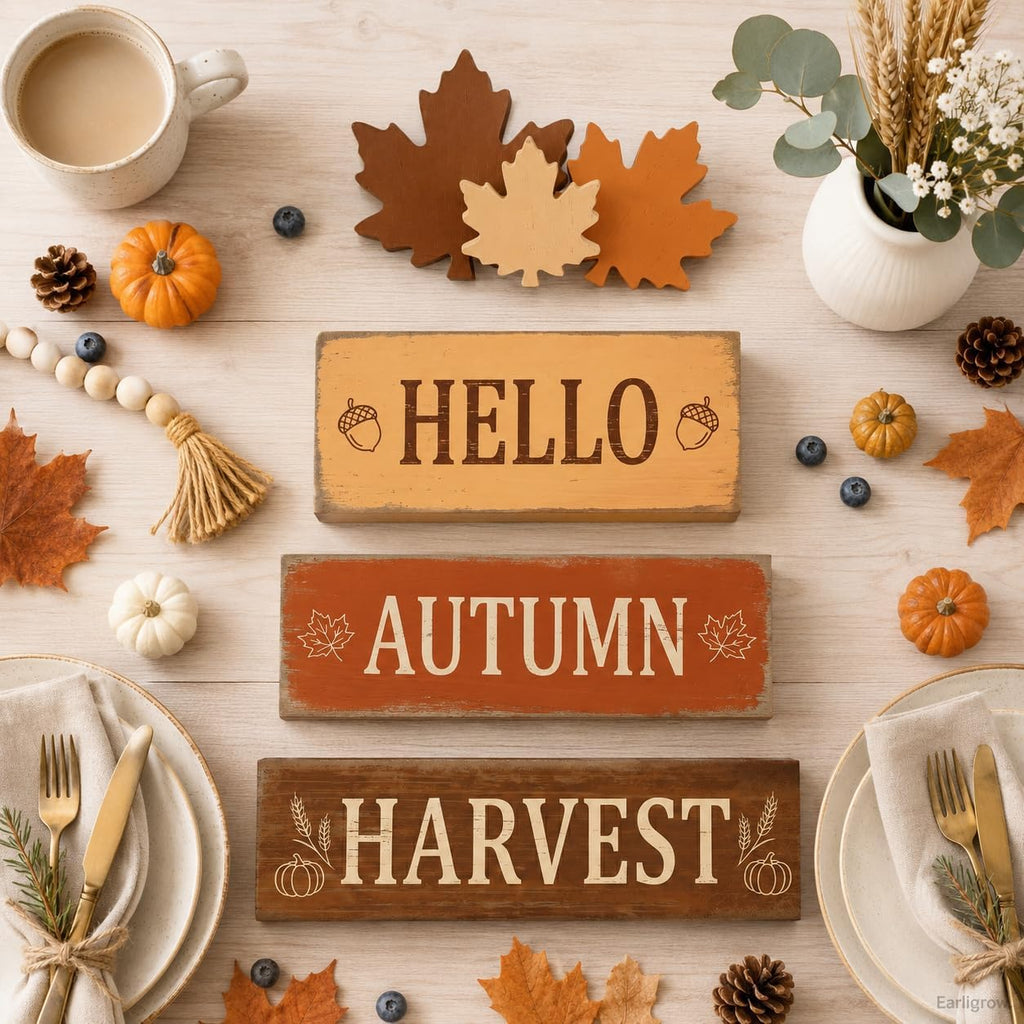 Autumn Leaves Fall Decor, Fall Decorations - Set of 4