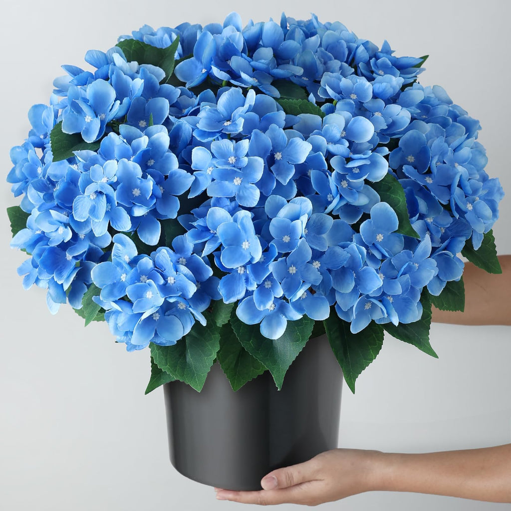 2 Sets Artificial Flower Topiary Ball Trees for Porch (Blue)
