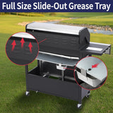 6-Burner Propane Gas Grill with Side Burner, 69,000 BTU BBQ Grill with Cast Iron Grates, Double-Layer Stainless Steel Lid and Grease Management System