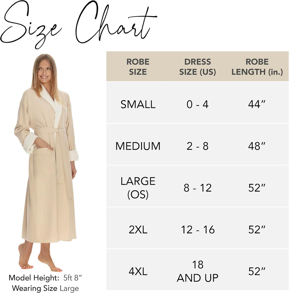 Women's Microfiber Robe by BOCA, Luxury Hotel Bathrobe, Generous Sizing | Full length resort & spa bath robes for
