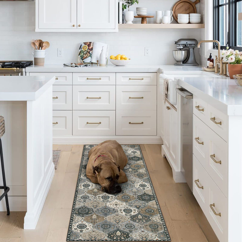 Moroccan Washable Runner Rug, 2x6 Soft Kitchen Runner Rug Non Slip