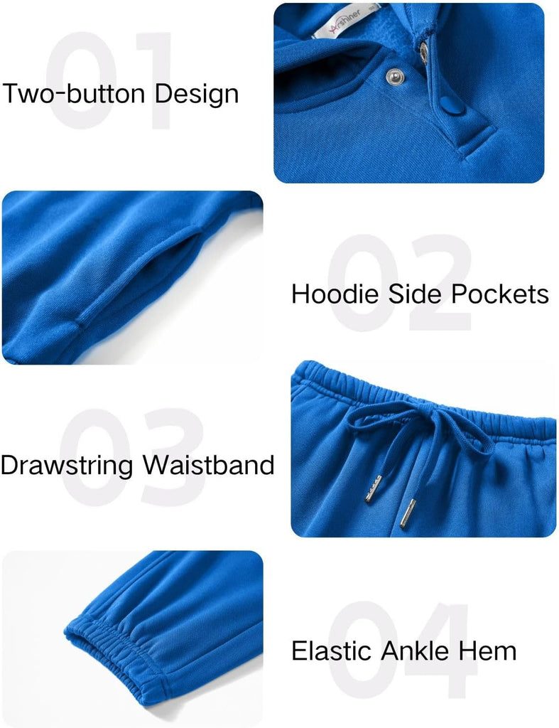 Boys 2 Piece Outfits Sweatsuit Snap Button Hoodie and Sweatpants
