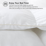 Luxurious Full/Queen Goose Down Comforter, Unique White Solid, 600 Thread Count, 100% Egyptian Cotto