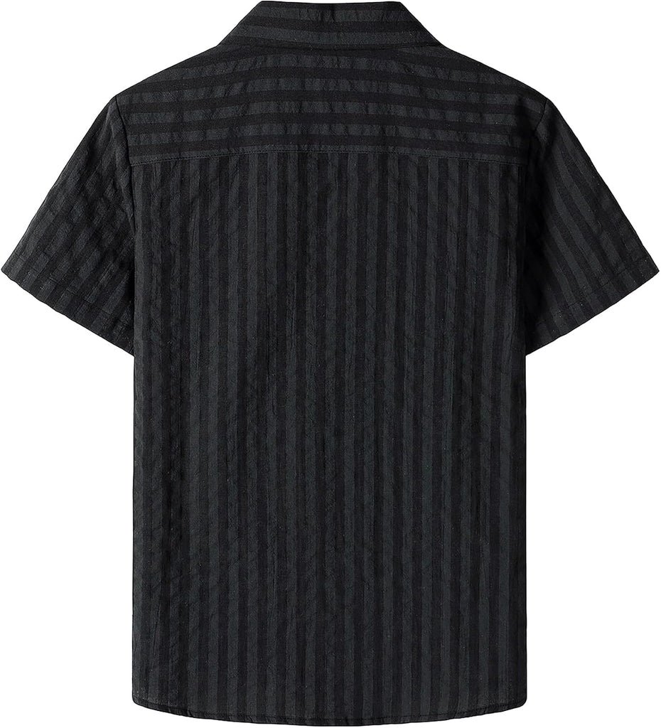 Boys Cuban Button Down Shirt Short Sleeve Casual Beach Shirts
