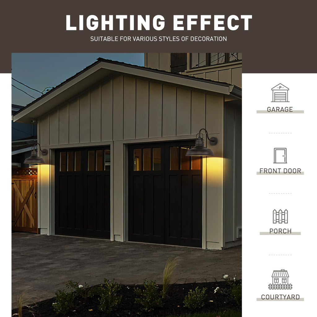 2 Pack Barn Lights Outdoor, Outdoor Wall Sconces for Porch Patio, 18" Farmhouse barn Lights in Oil Rubbed Bronze
