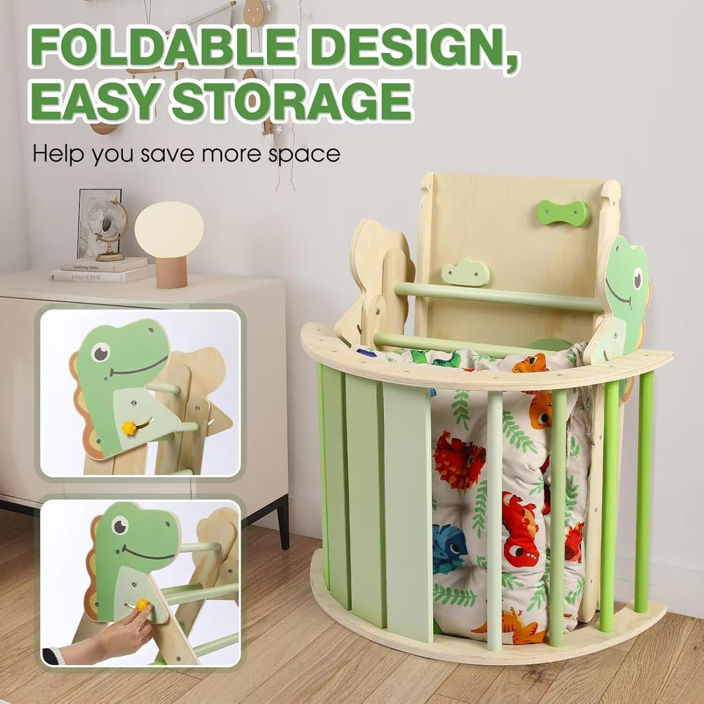 Triangle Set with Cushion, 7 in 1 Toddler Climbing Toys Indoor