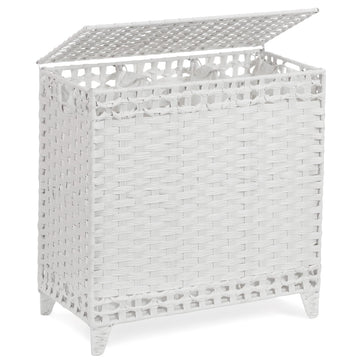 Hamper with 3 Removable Liner Bags, 132L Laundry Sorter with Lid