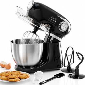 5.5QT 12-Speed Electric Stand Mixer, Tilt Head Kitchen Mixer, Black