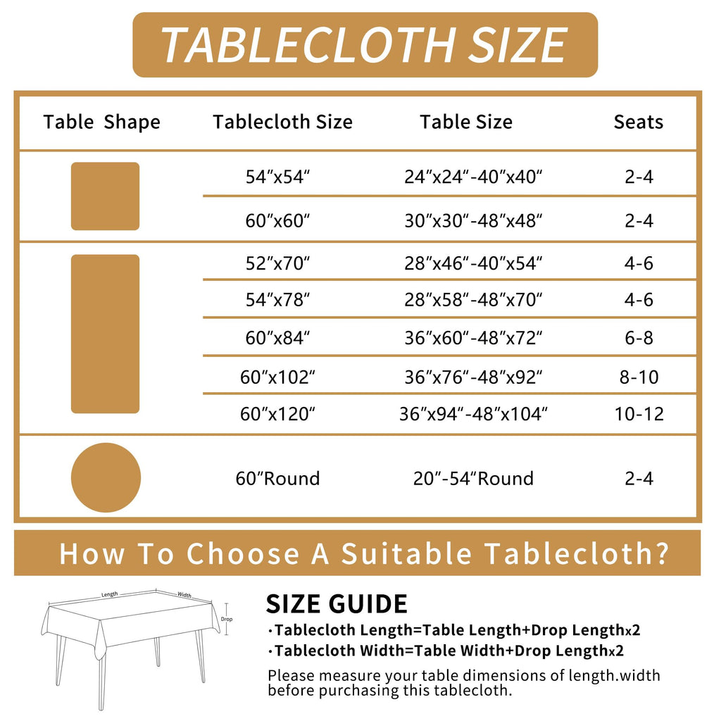 Rectangle Table Cloth, Vinyl Tablecloth, 60" x 84", Warm Yellow