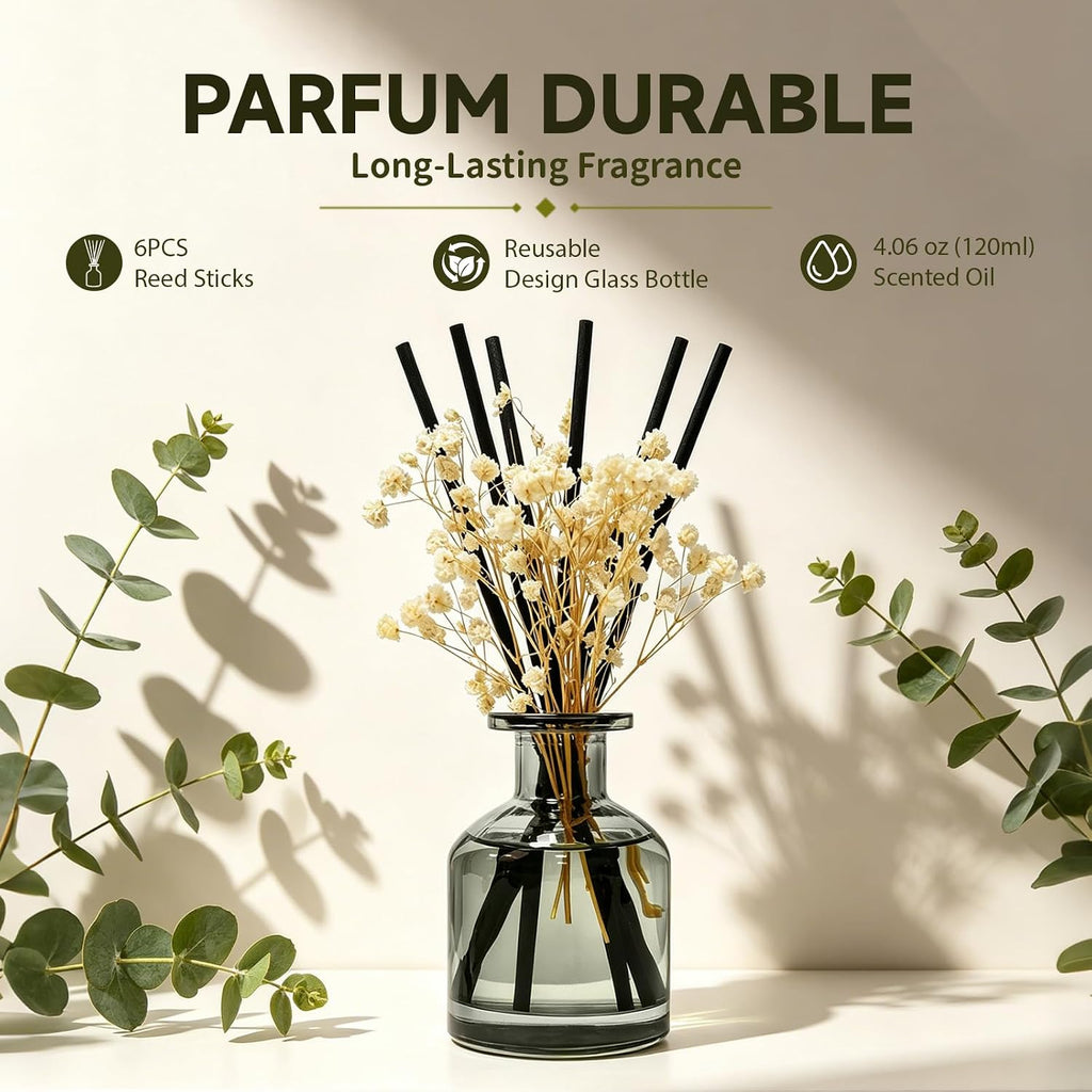 Reed Diffuser Set,Lavender Eucalyptus Scent,4.06fl oz Essential Oil - Set of 406