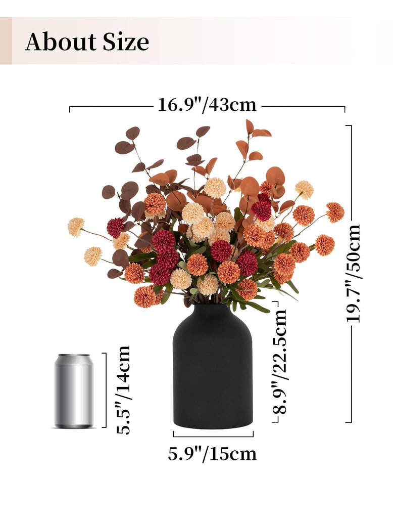 Faux Flowers Table Centerpiece, Fall Flower in Vase