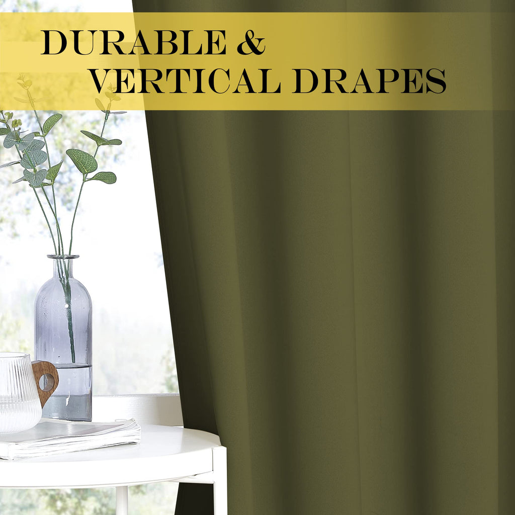 Blackout Curtains 120 inch Length for Sliding Glass Door, Grommet Thermal Insulated Room Darkening Sound Reducing
