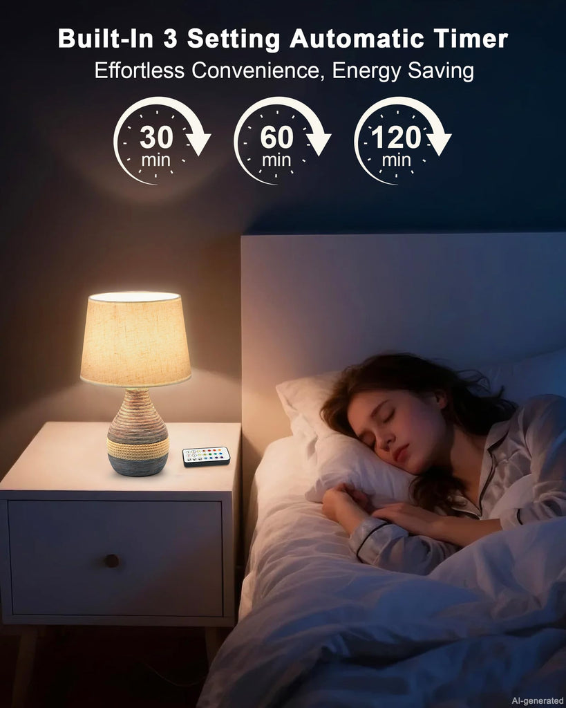 13" H Small Rechargeable Cordless Ceramic Table Lamp, Coastal