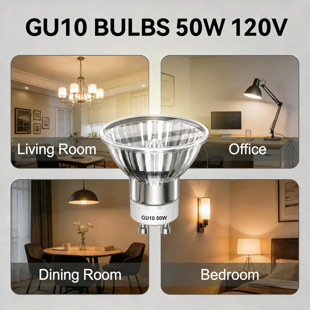 GU10 Bulb 50W, 3 Pack, Light Bulb for Candle Warmer lamp, Candle Warmer lamp Bulb, GU10+C, MR16 with Glass Cover