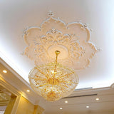 43.3'' Large PU Ceiling Medallion Combination Decorative 2.36'' ID French Style Chandelier Base Ceiling Medallion for