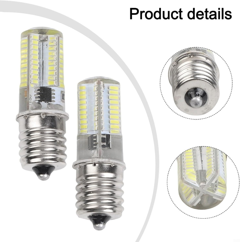 Microwave Light Bulb E17 Base 2 Pack Dimmable LED 6000K Natural White for Oven Stove Refrigerator Lamp
