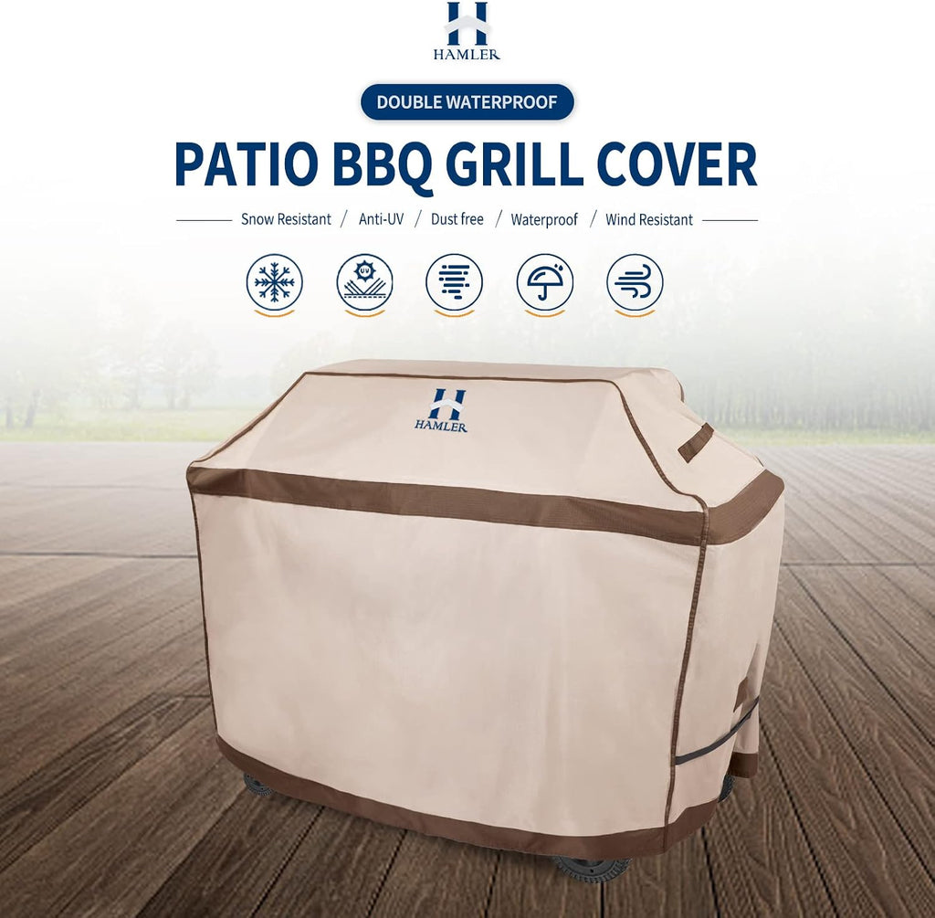Grill Cover 64 Inch, Heavy Duty Waterproof BBQ Covers, Gas Grill Covers Fits Weber Spirit, Weber Genesis