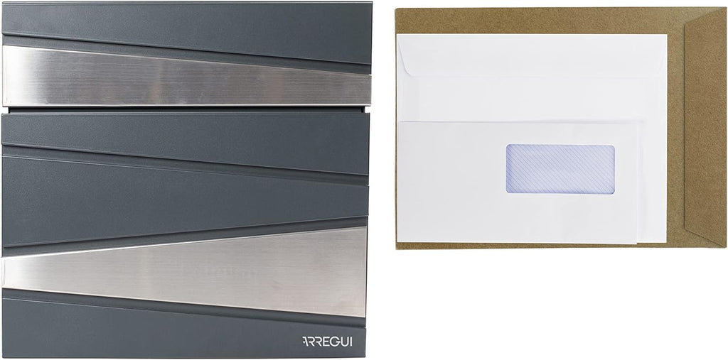 Armor E6905 Designer Letter Box Galvanised Steel with Newspaper Holder, Post Box and Newspaper Box