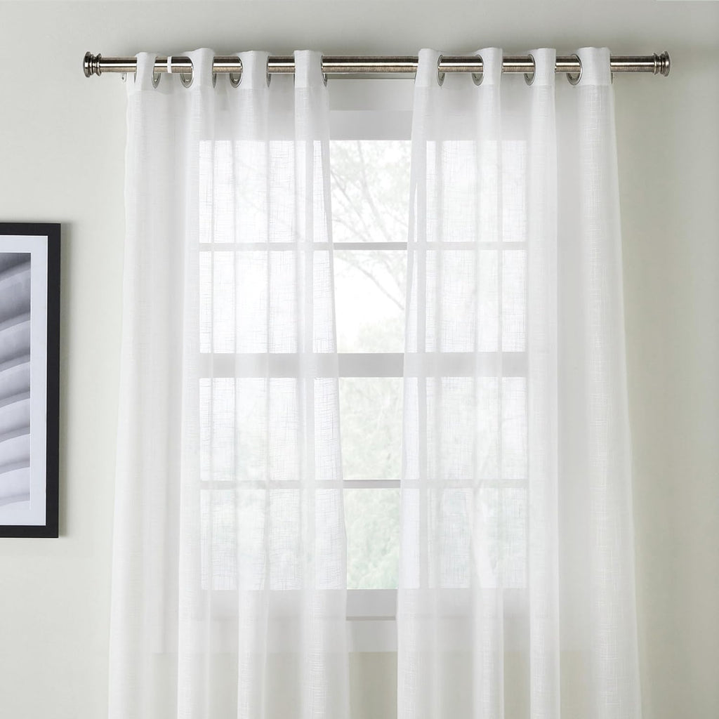 Curtain Rods for Windows 18 - 44 Inch, 1 Inch Heavy Duty Extendable Metal Drapery Rod, Adjustable Curtain Rod with