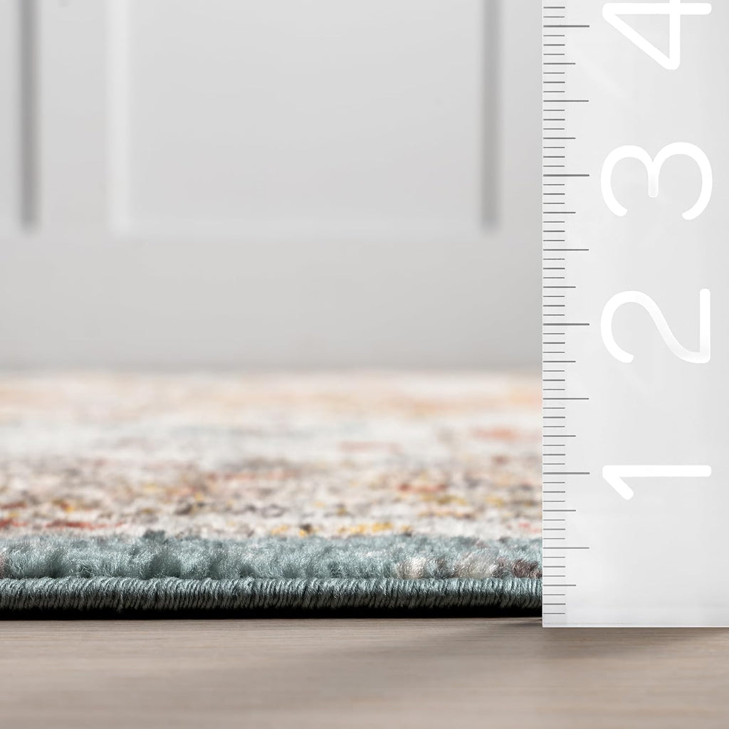 Justine Beige Medallion Power Loomed Area Rug, 8' x 10'