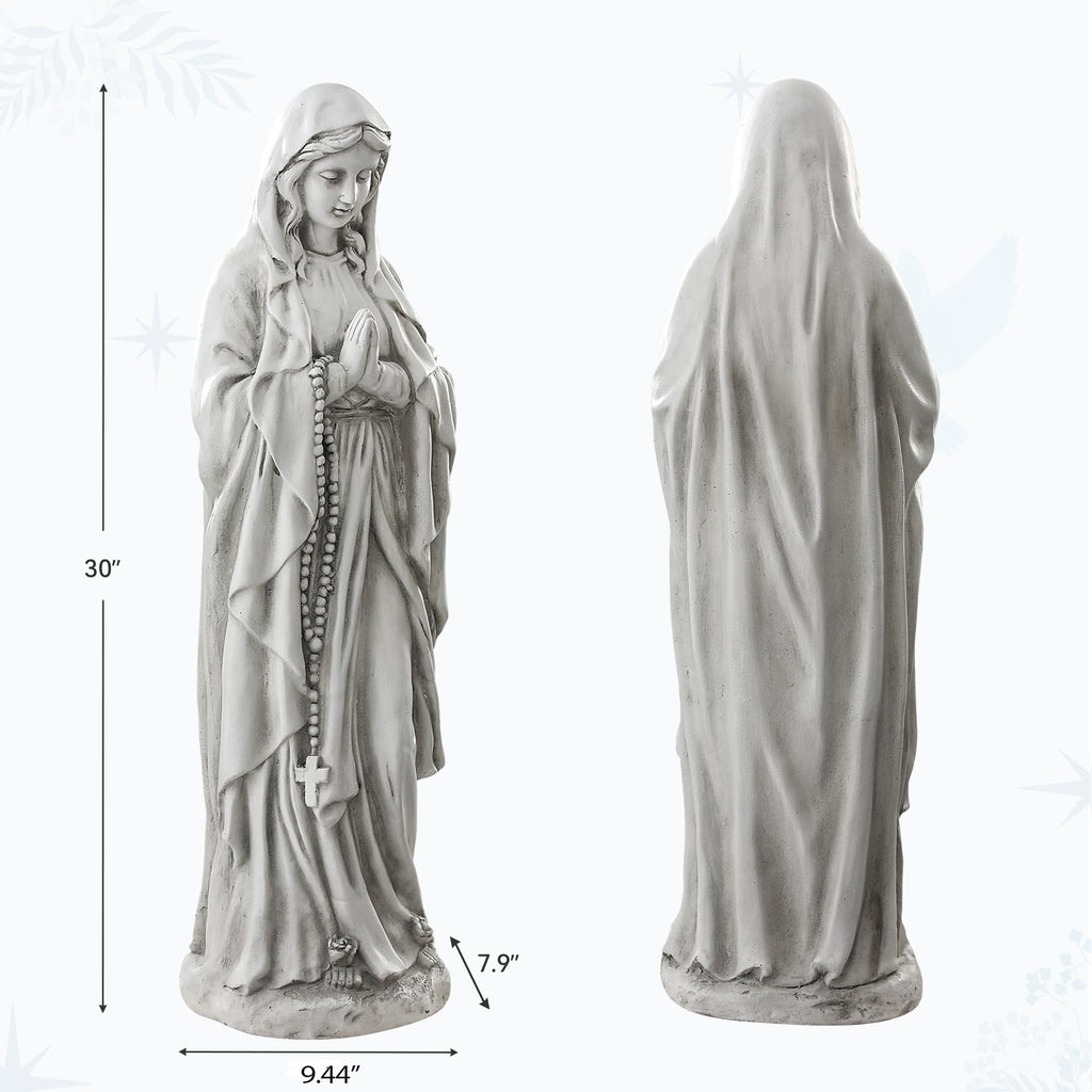Virgin Mary Praying Statue, Large 30inch Outdoor Religious Sculpture