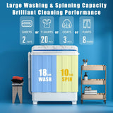 Portable Washer and Dryer Combo, 28 Lbs Twin Tub Washing Machine, 1.5 Cu.Ft Compact Clothes Dryer, Portable Washing