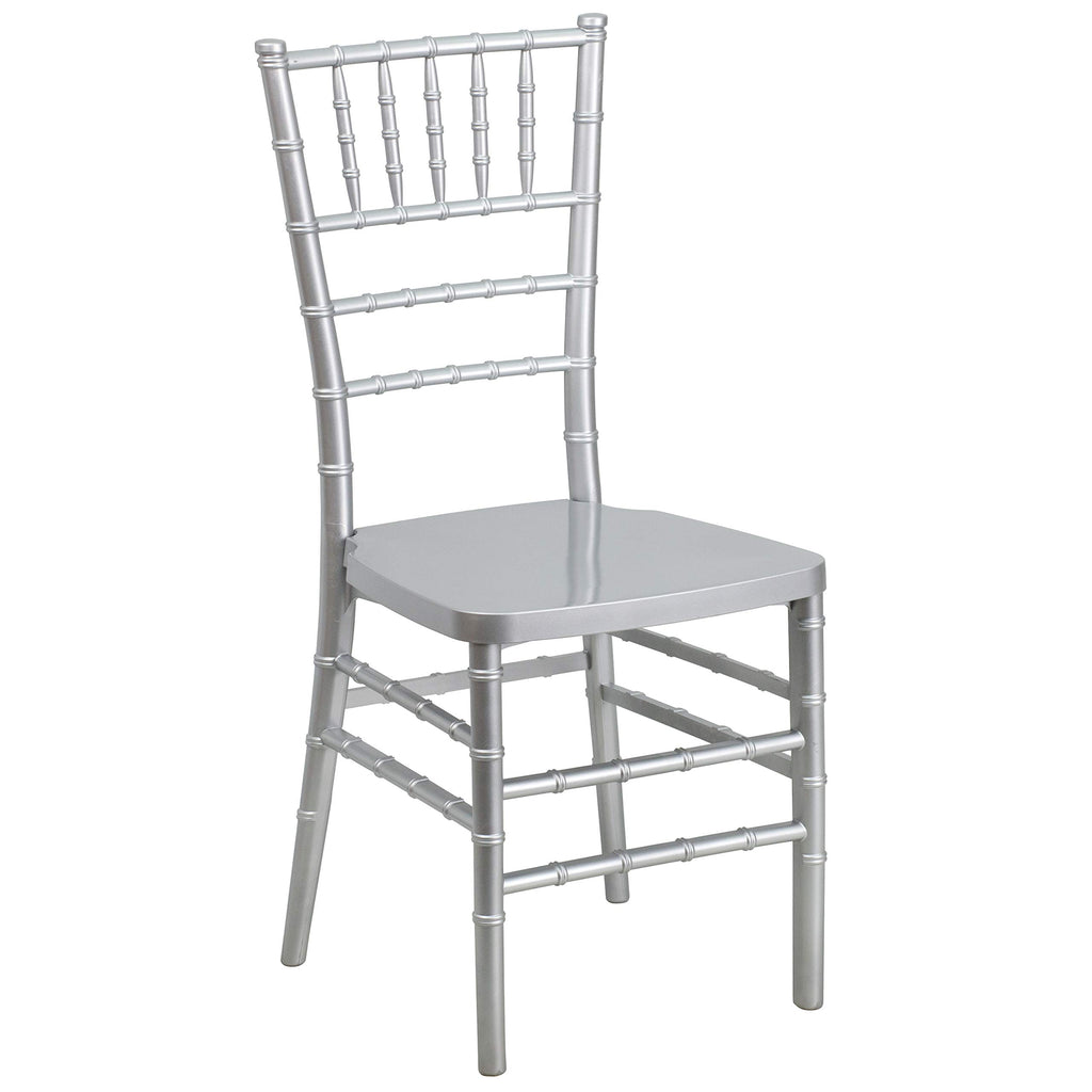 Silver Resin Ballroom Chair, 2-Pack
