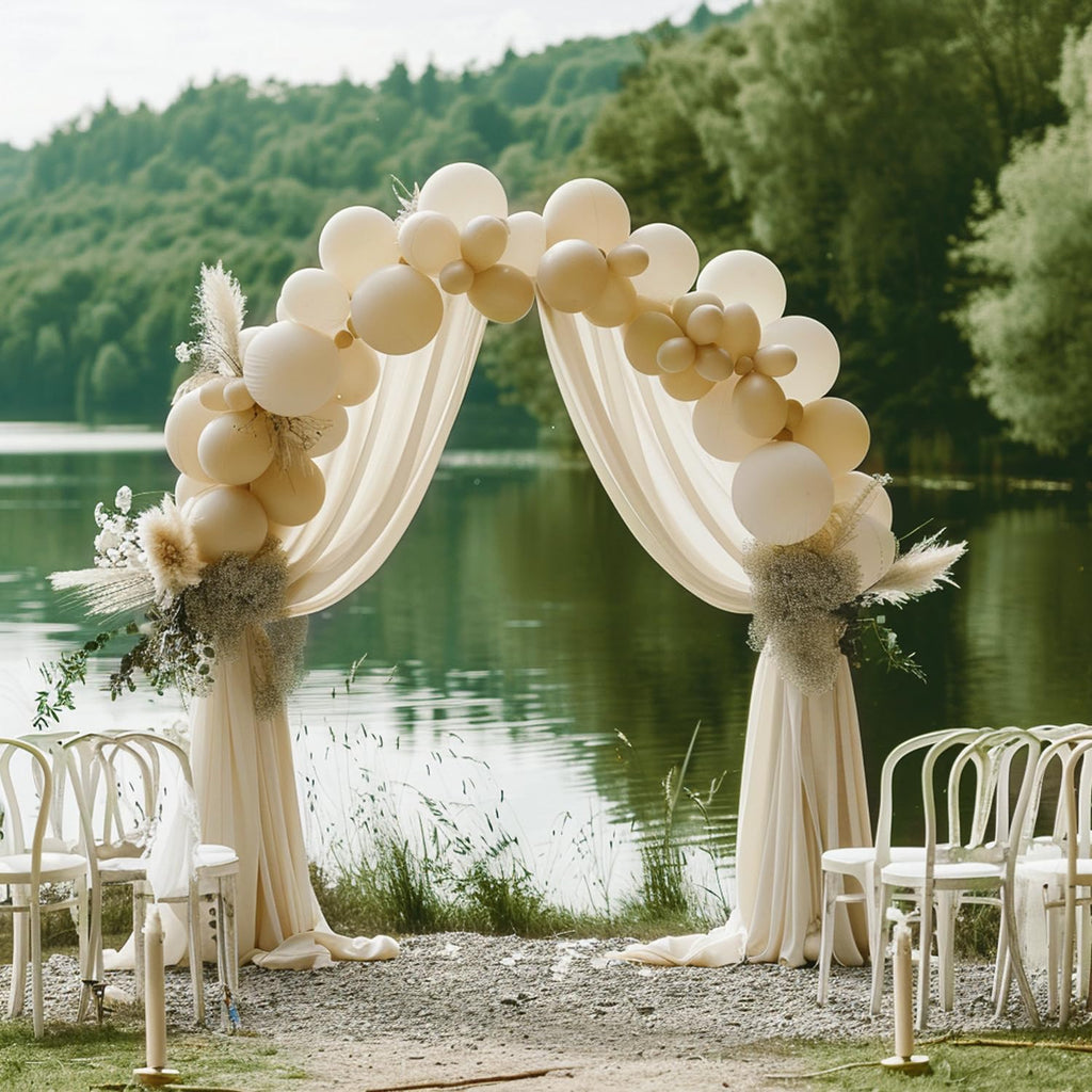 Wedding Arch Draping Fabric Backdrop Drapes 28.7" x 20FT, Champagne