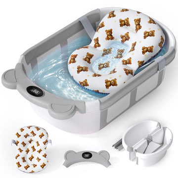 Collapsible Baby Bathtub for Newborn Infant to Toddler 0-36 Months