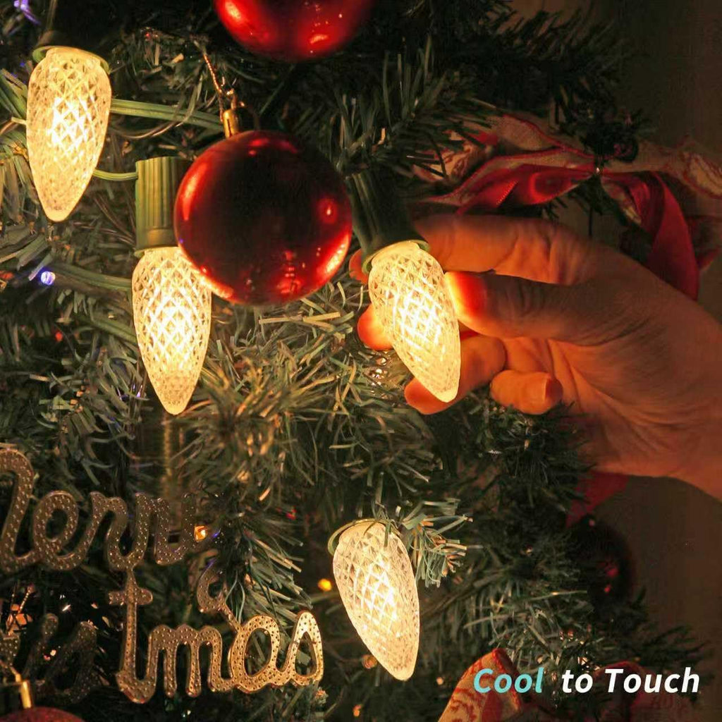 C9 Connectable String Lights, Warm White, 100 Feet, 100+4 Bulbs